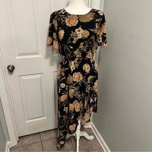 Hayden, Lacey Asymmetrical Black Floral Dress